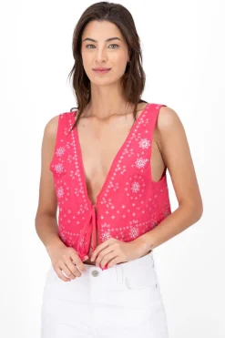 Blusa bordado sin mangas