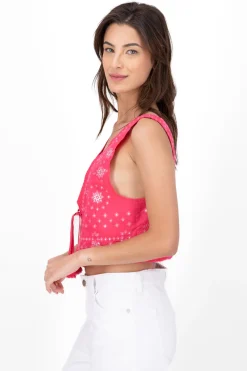 Blusa bordado sin mangas