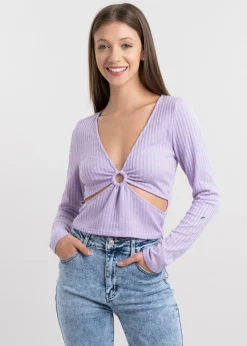 Blusa con cortes lisa