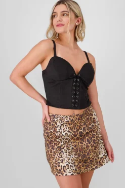Blusa corset de gamuza con lace up