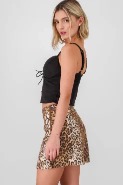 Blusa corset de gamuza con lace up