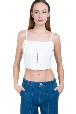 Blusa corset encaje monocolor