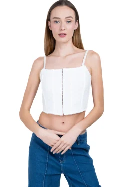 Blusa corset encaje monocolor