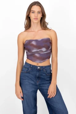Blusa corset strapless degradado