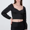 Blusa crop bustier satín