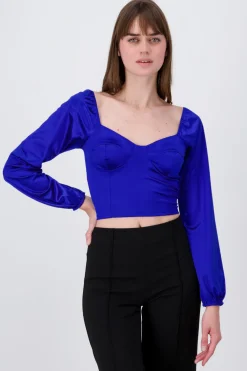 Blusa crop bustier satín