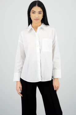 Blusa cuello polo manga larga