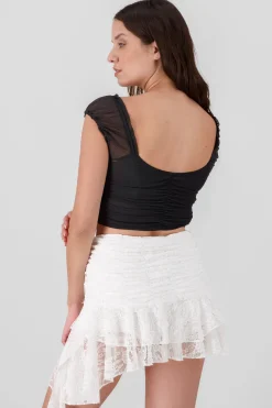 Blusa detalle plisado copas