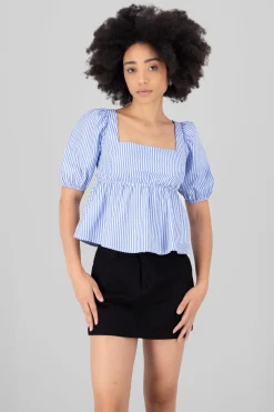 Blusa manga abullonada crop