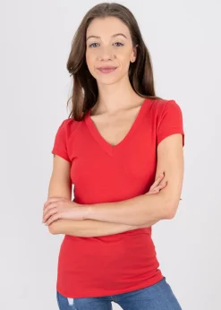 Blusa manga corta cuello v