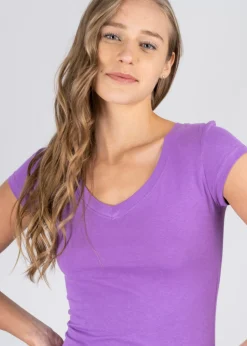 Blusa manga corta cuello v