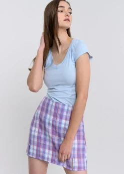 Blusa manga corta cuello v