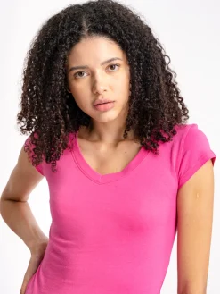 Blusa manga corta cuello v