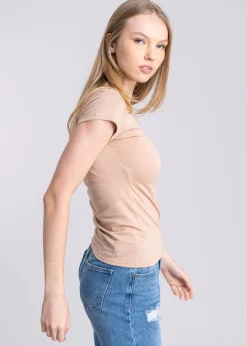 Blusa manga corta cuello v