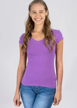 Blusa manga corta cuello v