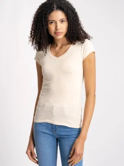 Blusa manga corta cuello v