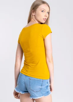 Blusa manga corta cuello v