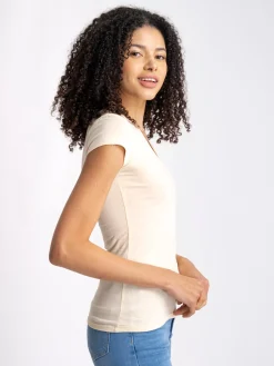 Blusa manga corta cuello v