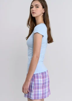 Blusa manga corta cuello v