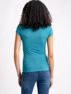 Blusa manga corta cuello v