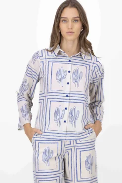 Blusa manga larga cactus