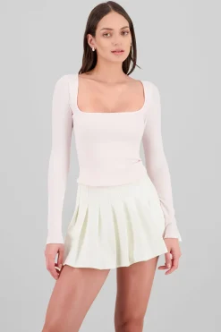 Blusa manga larga escote cuadrado