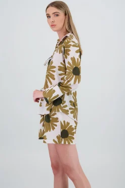 Blusa manga larga flores maxi