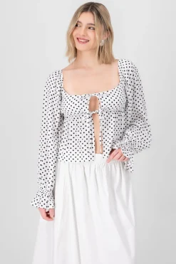 Blusa manga larga Polka Dots con moños Hypsters