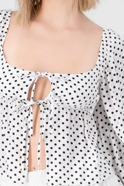 Blusa manga larga Polka Dots con moños Hypsters