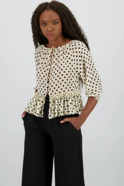 Blusa mangas abullonadas polkadots