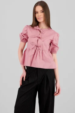 Blusa mangas abullonadas detalle moños