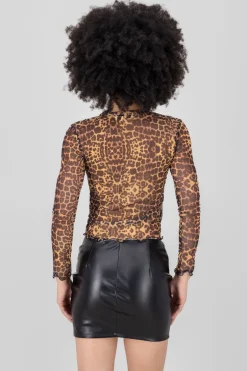 Blusa mesh animal print