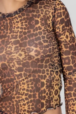 Blusa mesh animal print