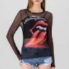 Blusa mesh rolling stones