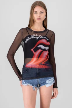 Blusa mesh rolling stones