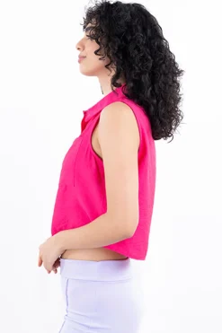 Blusa Monocolor Cuello Camisero