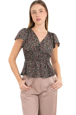 Blusa olanes botones flores
