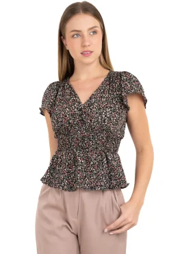 Blusa olanes botones flores