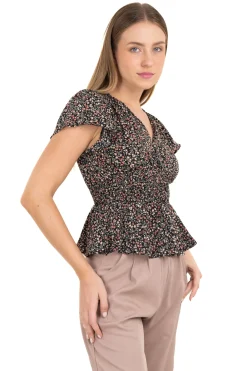 Blusa olanes botones flores