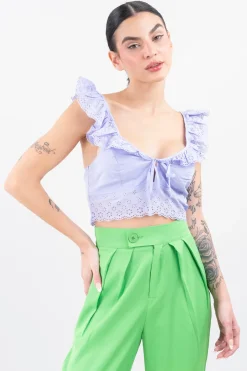 Blusa olán eyelet flores