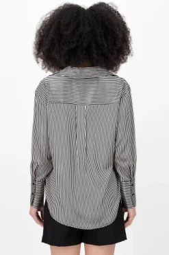 Blusa satin rayas manga larga Hypsters