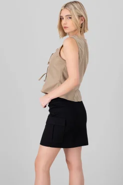 Blusa sin mangas lazos