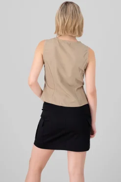 Blusa sin mangas lazos