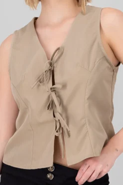 Blusa sin mangas lazos