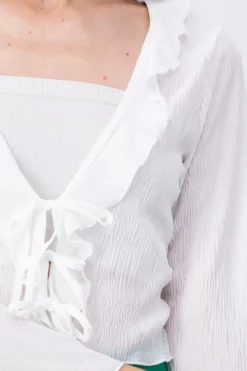 Blusa textura manga larga