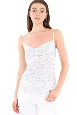 Blusa tirantes drapeada flores