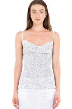 Blusa tirantes drapeada flores