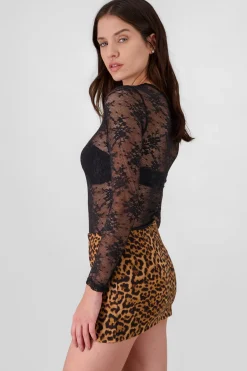 Body encaje manga larga