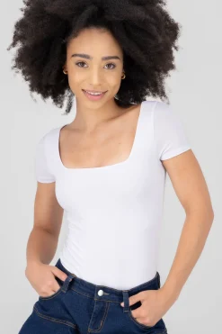 Body escote cuadrado doble tela