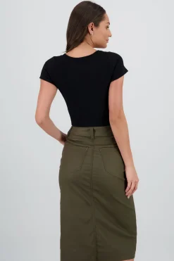 Body manga corta escote cuadrado